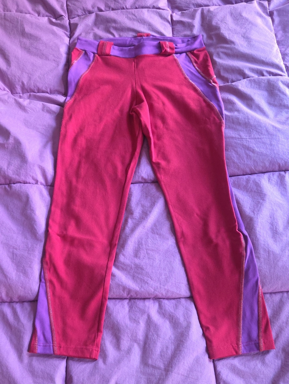 Vintage Brasil Sul Purple & Red Leggings w Metallic Silver Stiching S/M